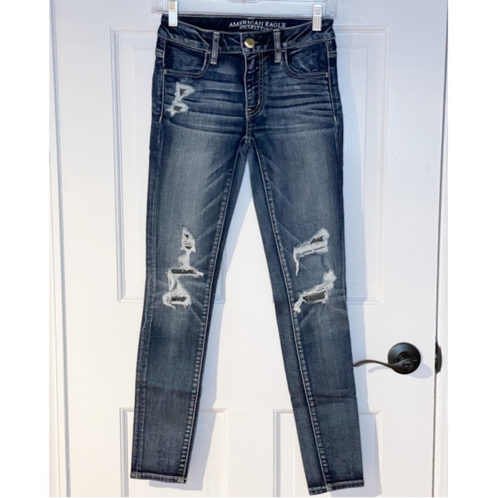 American Eagle MidRise dark ribbed Jeggings